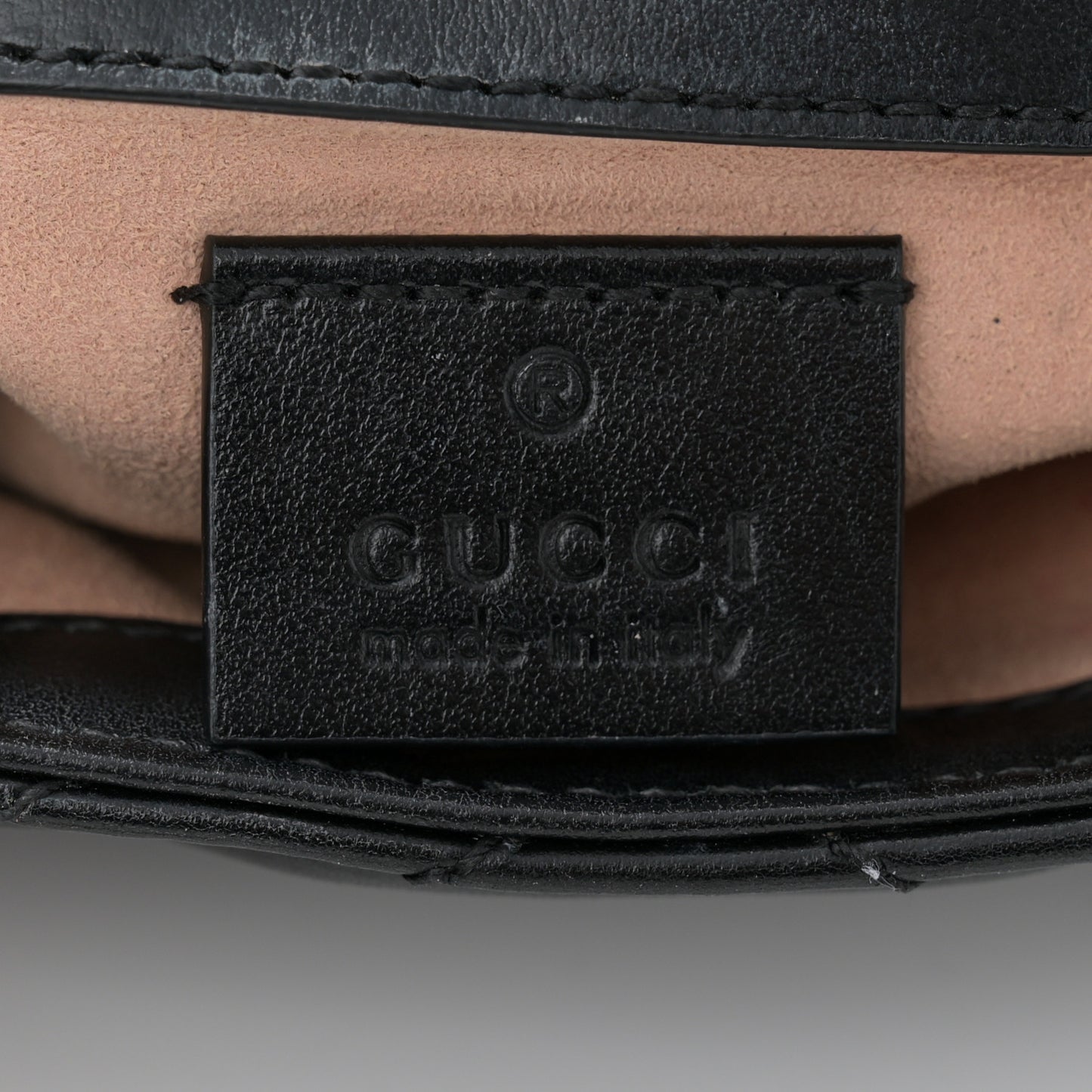 Calfskin Matelasse Super Mini GG Marmont Shoulder Bag Black