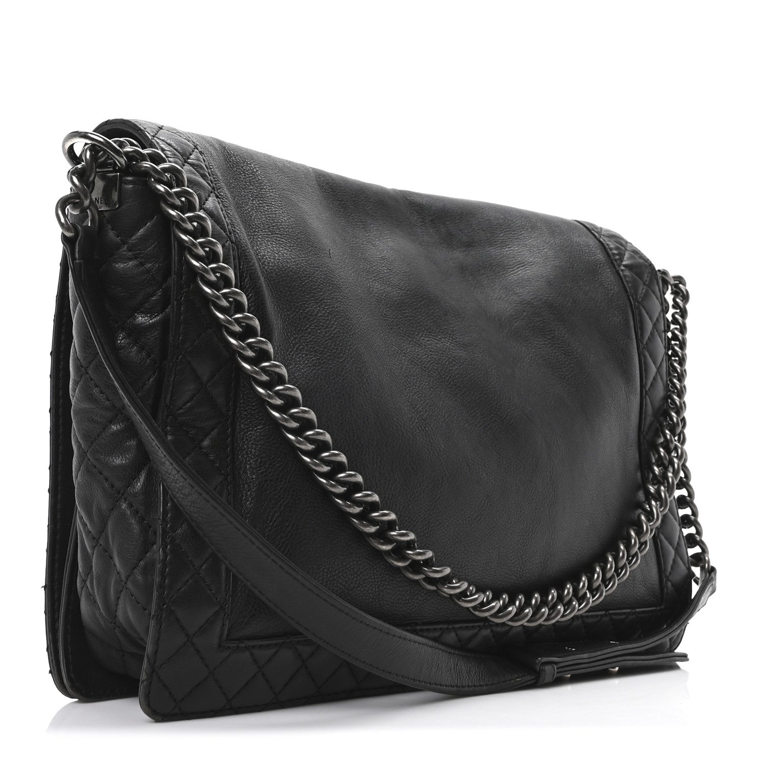 Chanel Calfskin Large Boy Reverso Flap Black 3 of 10