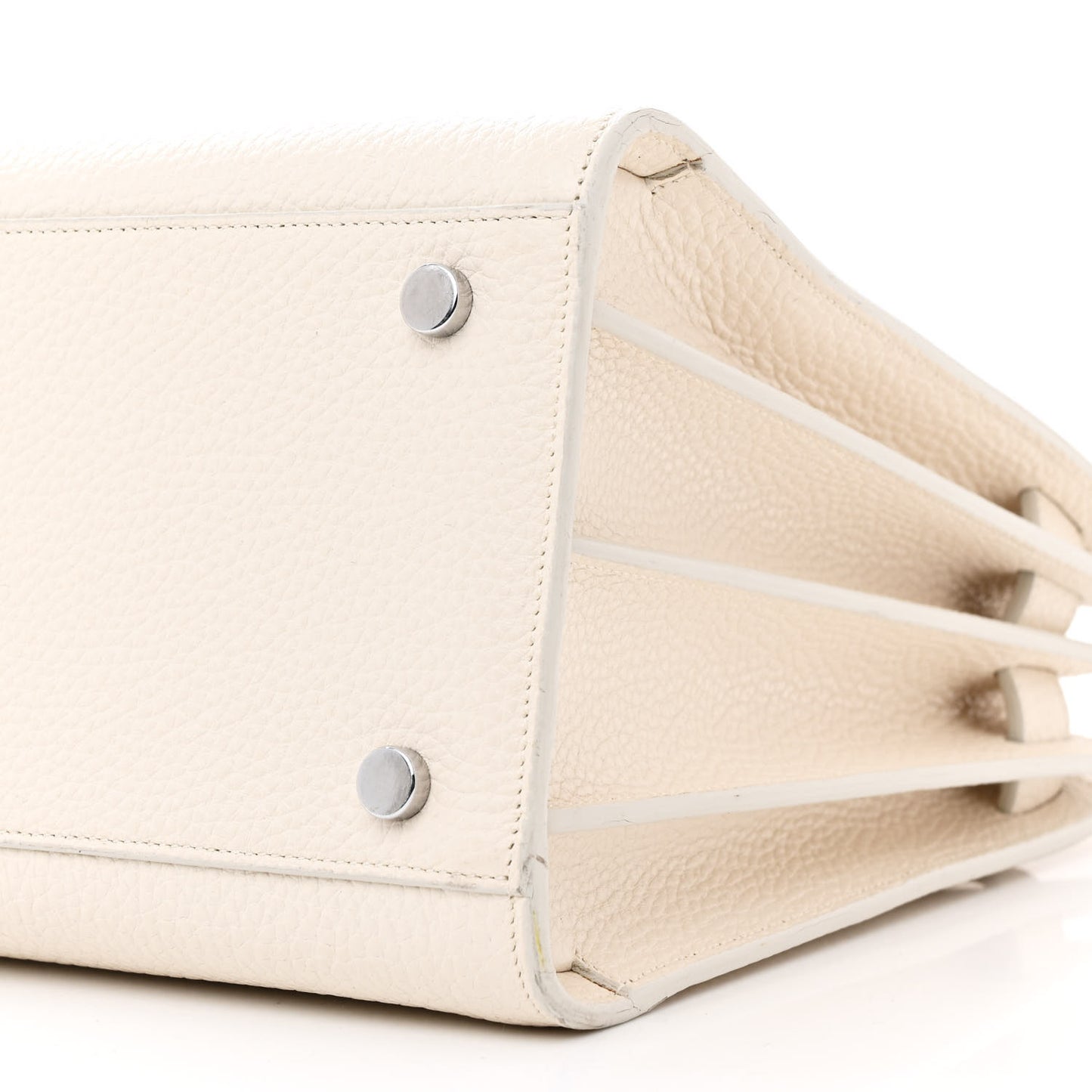 Grained Calfskin Small Sac De Jour Dove White