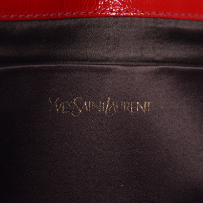 Saint Laurent Textured Patent Monogram Large Belle De Jour Clutch Red 6 of 15