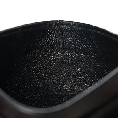 Saint Laurent Grain De Poudre Matelasse Chevron Monogram Credit Card Case Black 7 of 7
