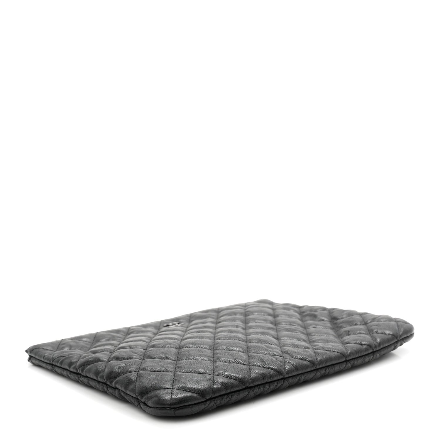 Chanel Crumpled Calfskin Quilted Medium Cosmetic Case So Black 4 of 7
