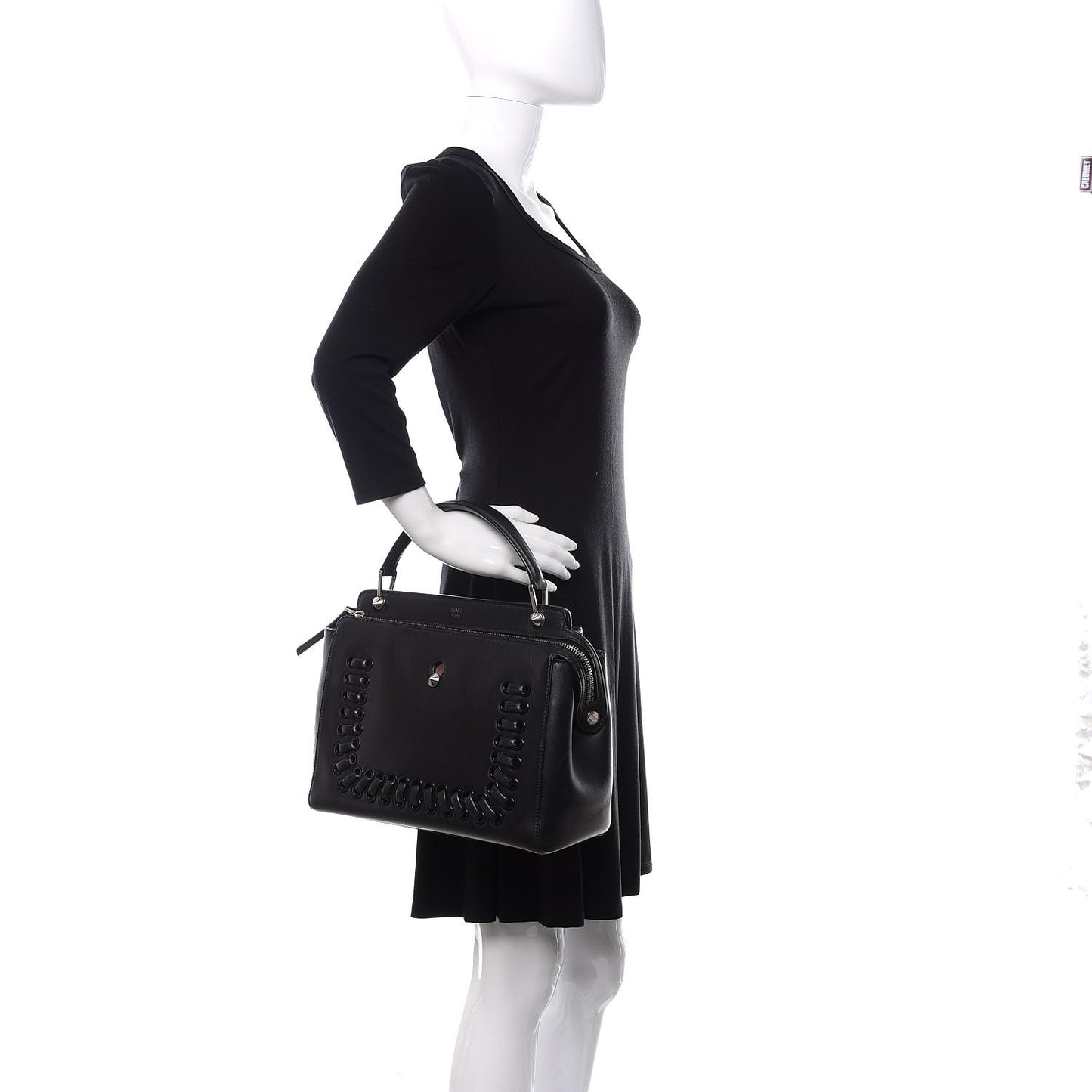 Vitello Baltico Dolce Shiny Nappa Lace Up DotCom Satchel Black Blue