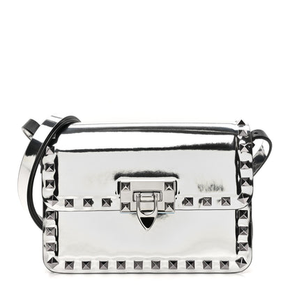 Valentino Garavani Mirror Calfskin Small Rockstud23 Shoulder Bag Silver 1 of 12