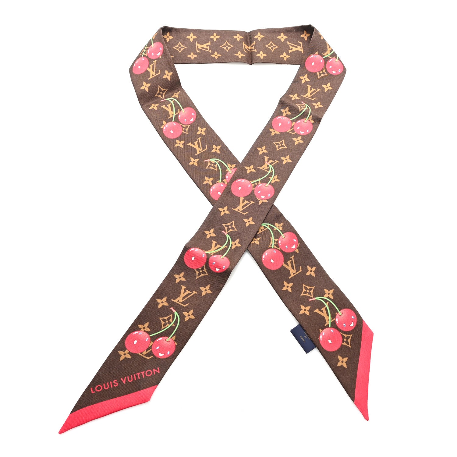 Louis Vuitton LV X TM Silk Monogram Cerises Bandeau Brown 1 of 3