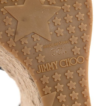 Jimmy Choo Patent Aimee Espadrille Wedge Sandals 36.5 Black 7 of 10