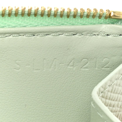 Celine Grained Calfskin Zipped Card Holder Vert D'eau 7 of 13