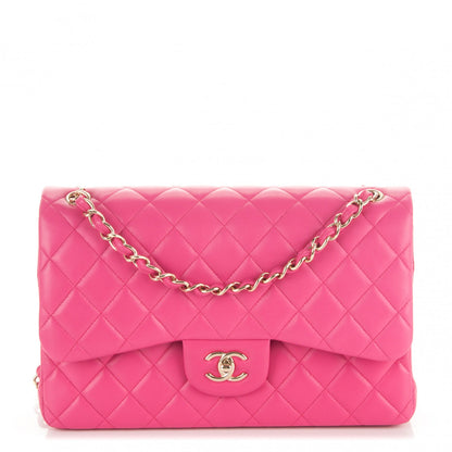 Chanel Lambskin Quilted Jumbo Double Flap Fuchsia 1 of 7