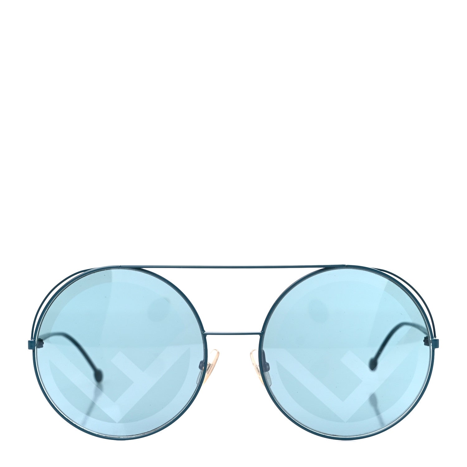 Fendi Metal F is Fendi Printed Run Away Round Frame Sunglasses FF 0285/S Blue 2 of 9