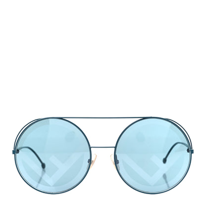 Fendi Metal F is Fendi Printed Run Away Round Frame Sunglasses FF 0285/S Blue 2 of 9