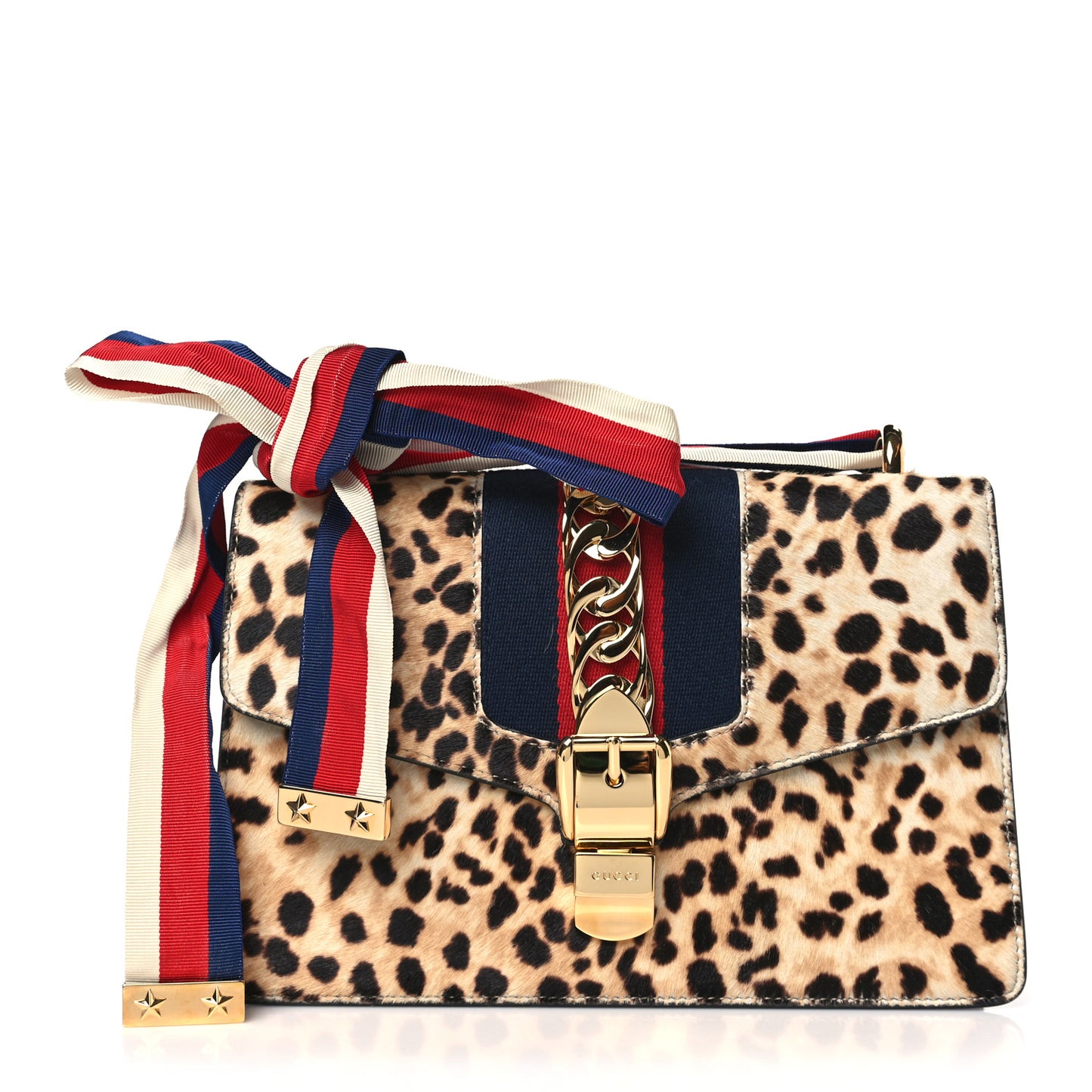 Calf Hair Leopard Print Small Sylvie Shoulder Bag Naturale Black