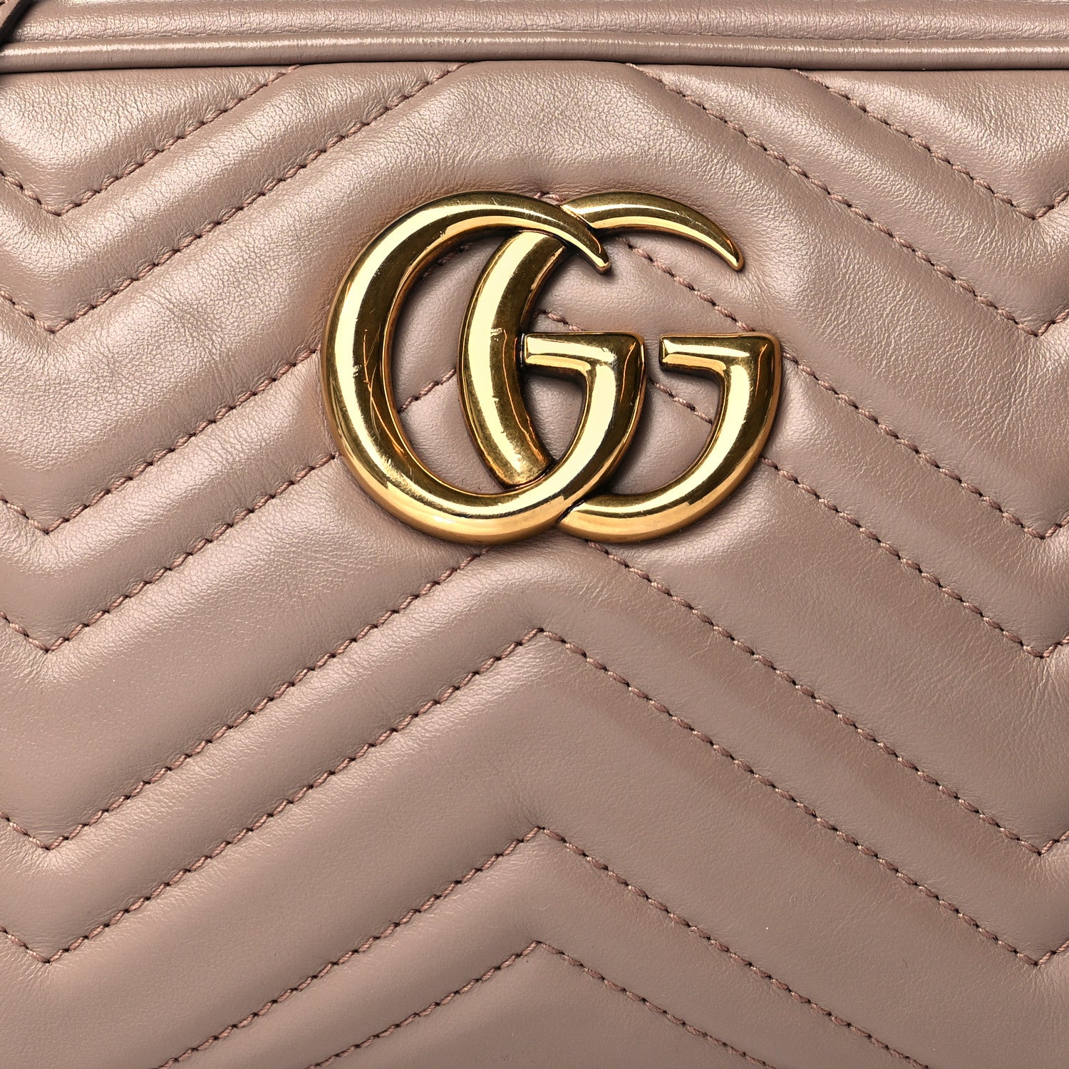 Gucci Calfskin Matelasse Small GG Marmont Chain Shoulder Bag Porcelain Rose 9 of 17