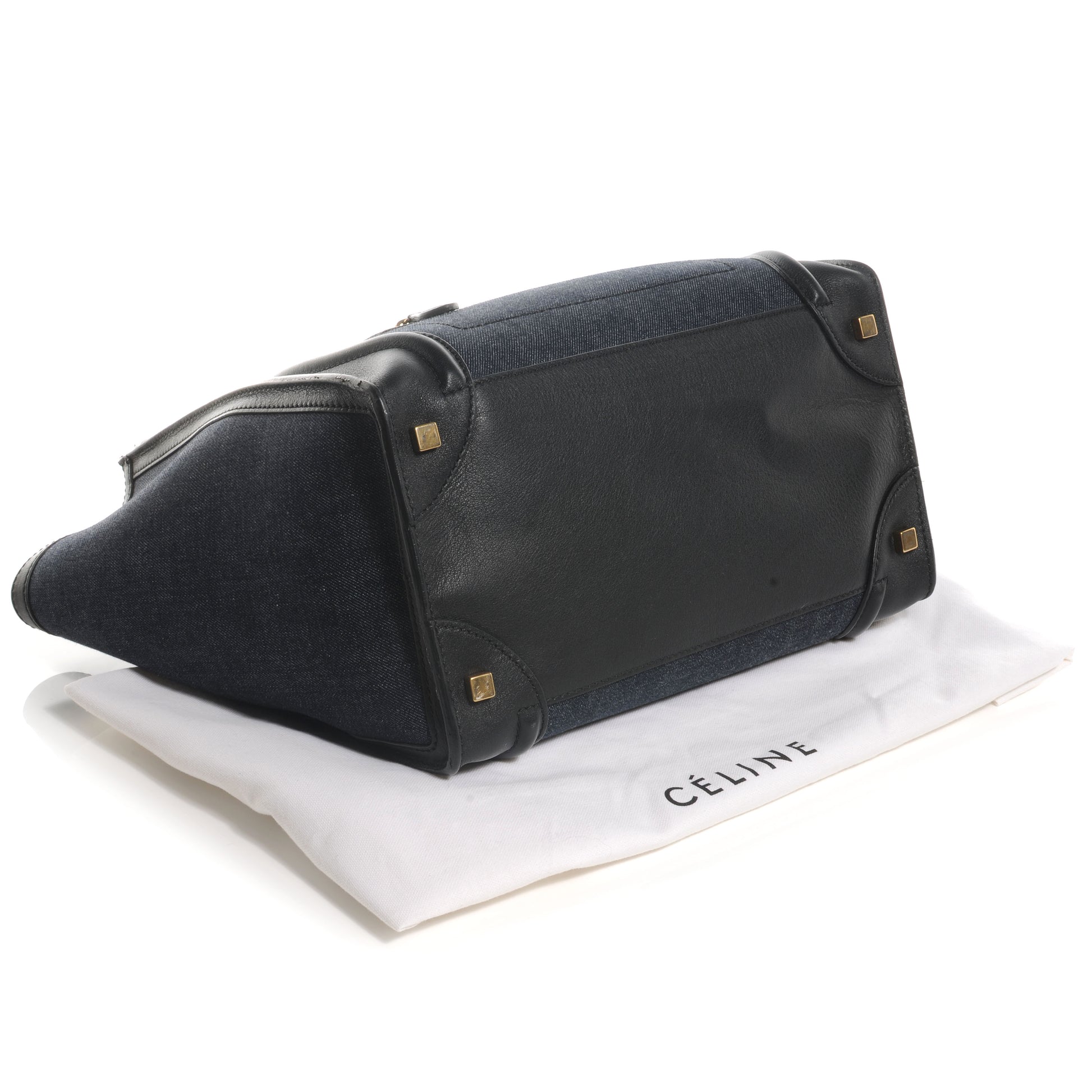 Celine Denim Mini Luggage Navy Black 4 of 8