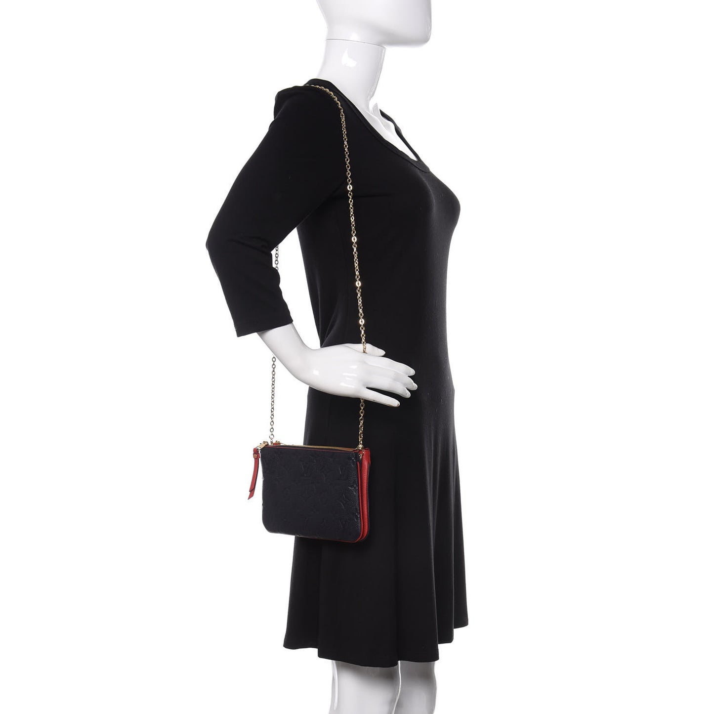 Empreinte Double Zip Pochette Marine Rouge