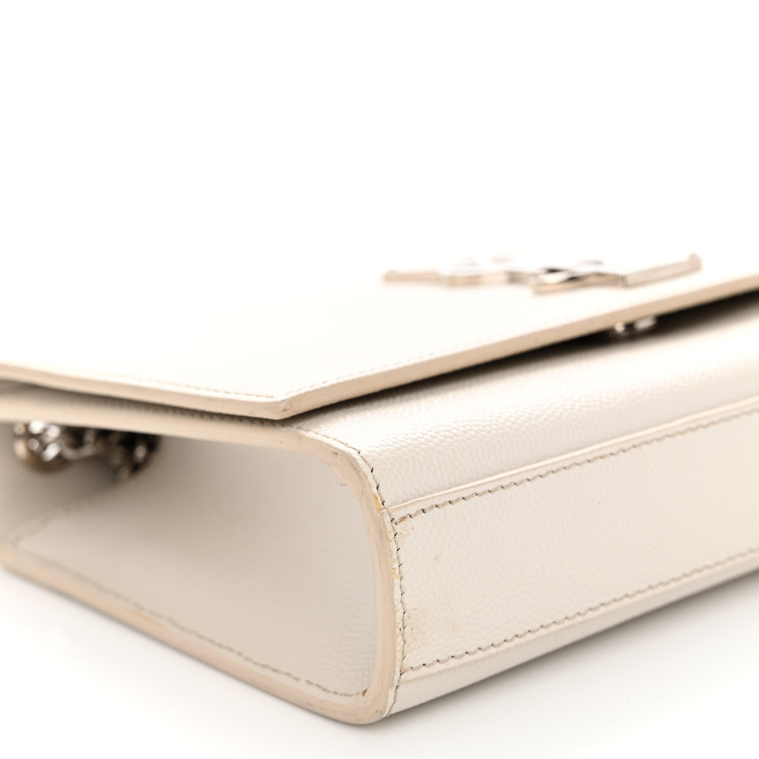 Saint Laurent Grain De Poudre Medium Classic Monogram Kate Satchel Icy White 8 of 11
