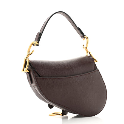Christian Dior Grained Calfskin Mini Saddle Bag Plum 3 of 12