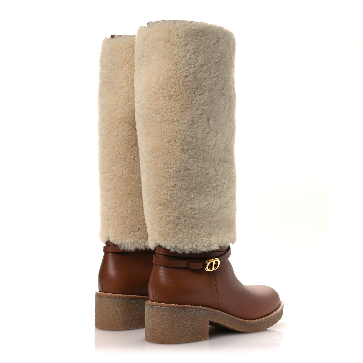 Christian Dior Calfskin Shearling D-Furious Boots 40.5 Dark Tan 5 of 10