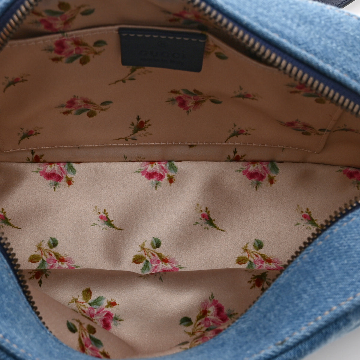 Denim Matelasse Small Pearly GG Marmont Chain Shoulder Bag Blue