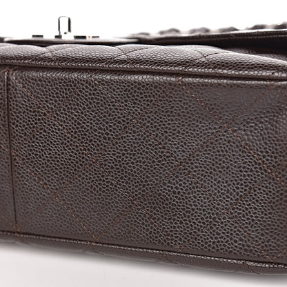 Chanel Caviar Quilted Jumbo Single Flap Dark Brown 11 of 13