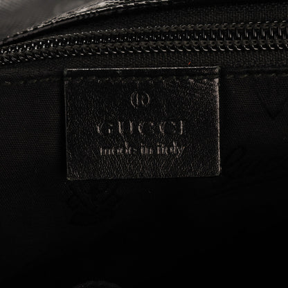 Gucci Imprime Monogram Medium Double Buckle Flap Messenger Bag Black 6 of 7