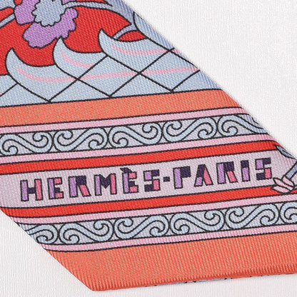 Hermes Silk Tapis Persans Twilly Marine Rouge Mauve 4 of 5