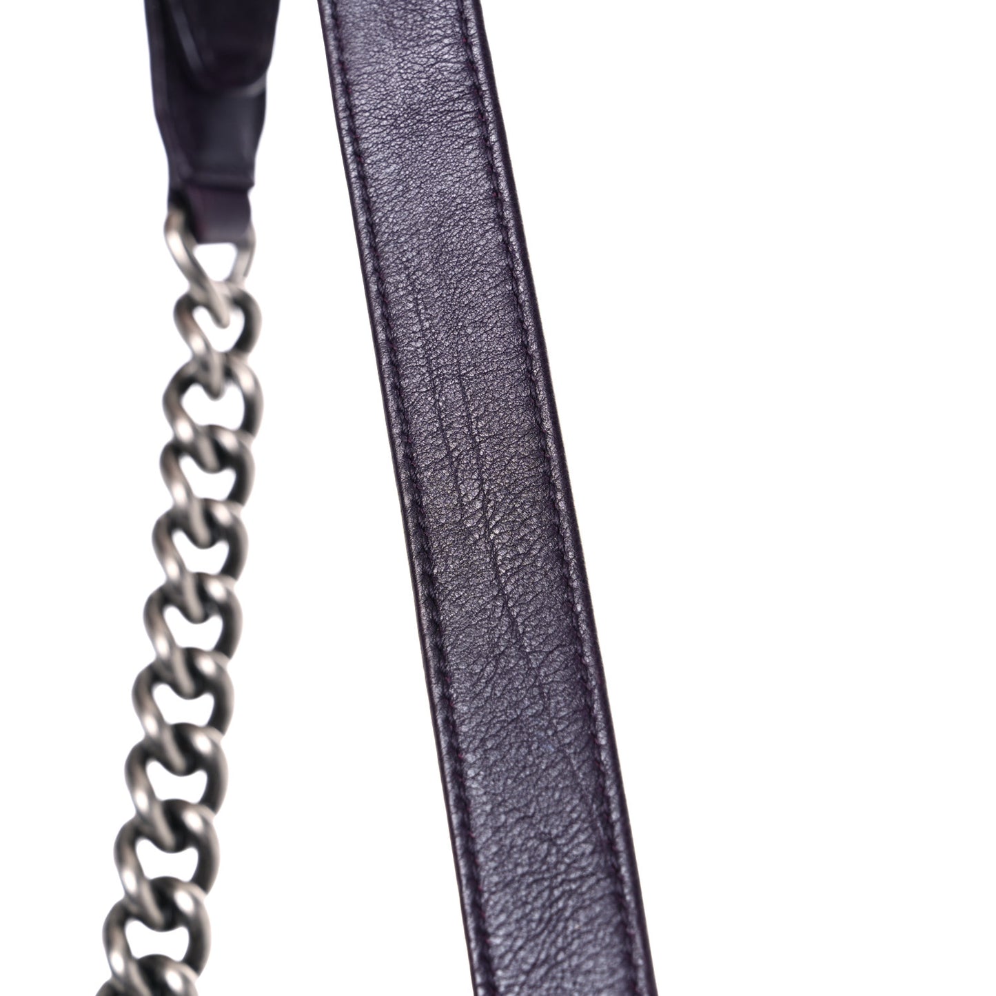Calfskin Embossed Small Boy Flap Plum