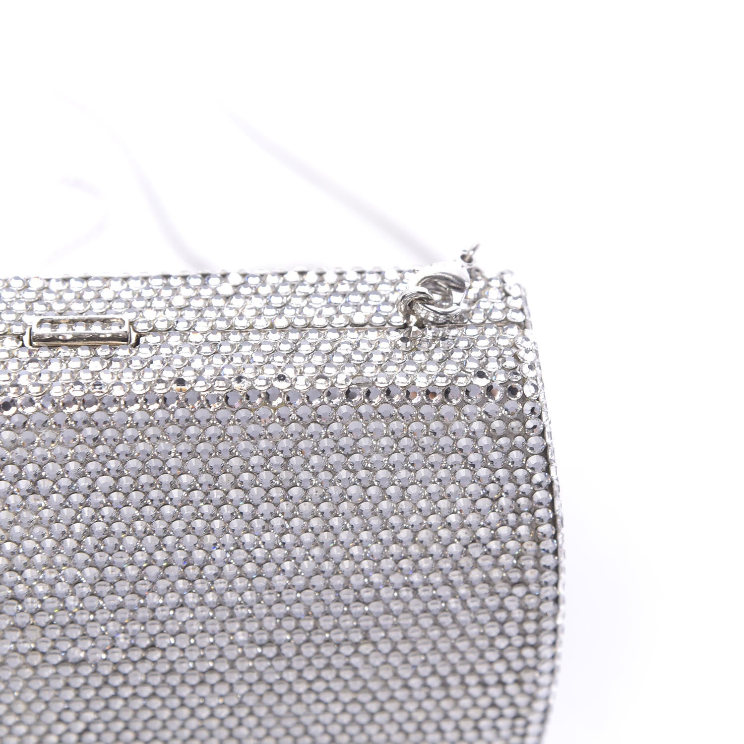 Judith Leiber Swarovski Crystal Minaudiere Clutch Silver 8 of 12