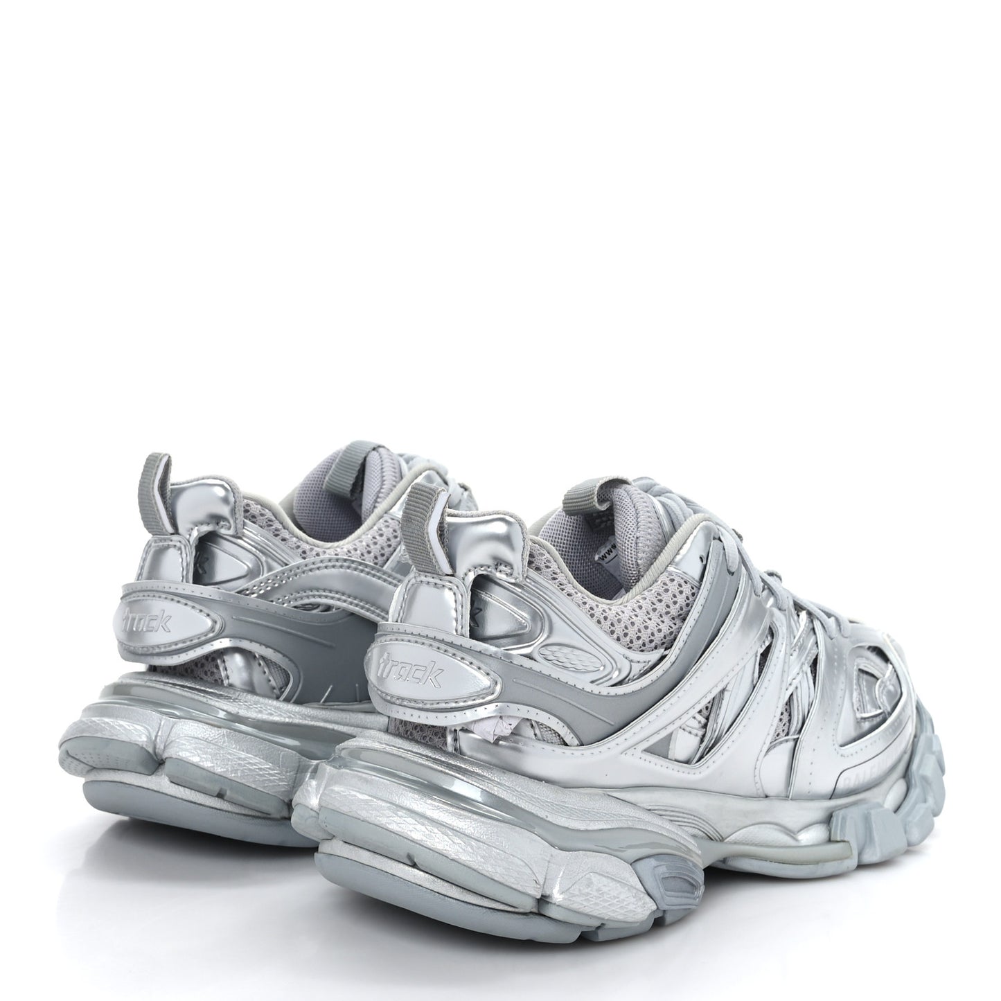 Mesh Nylon Womens Track Sneakers 36 Silver