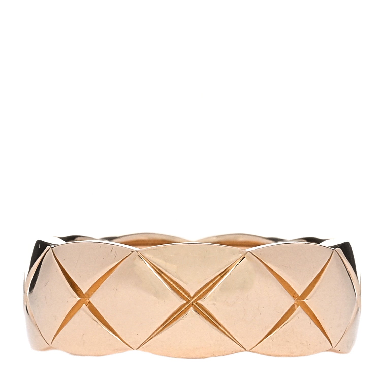 Chanel 18K Yellow Gold Diamond Small Coco Crush Ring 48 4.5