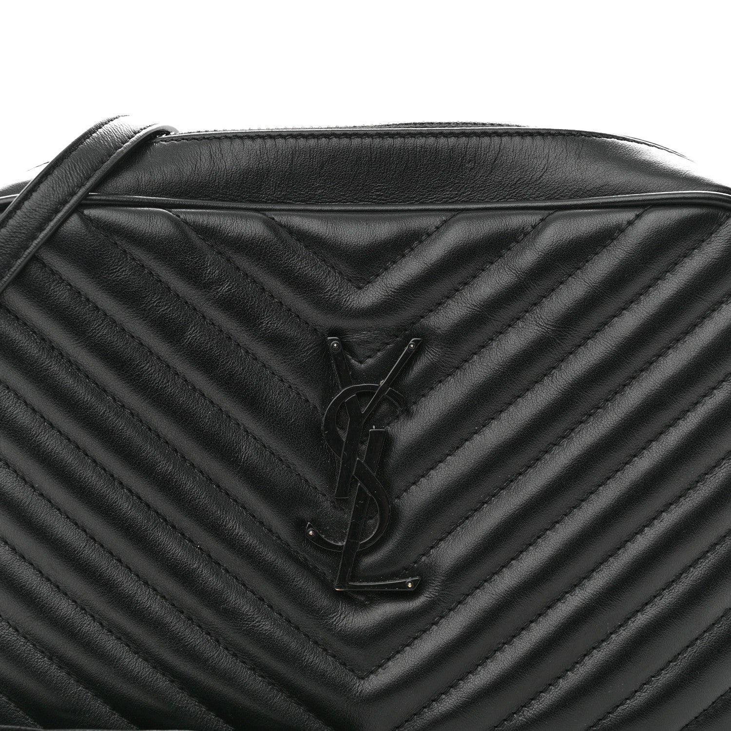 Saint Laurent Calfskin Matelasse Monogram Monochrome Lou Camera Bag Black 8 of 11