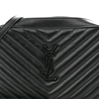 Saint Laurent Calfskin Matelasse Monogram Monochrome Lou Camera Bag Black 8 of 11