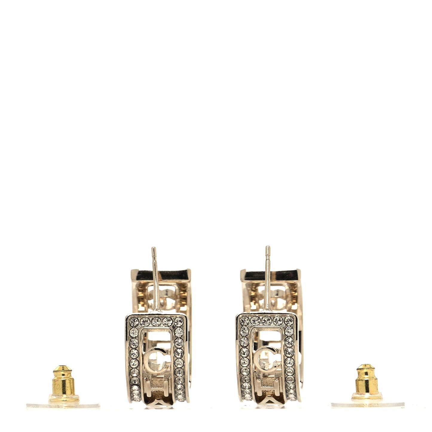 Metal Crystal Bow-tiful CC Hoop Earrings Gold