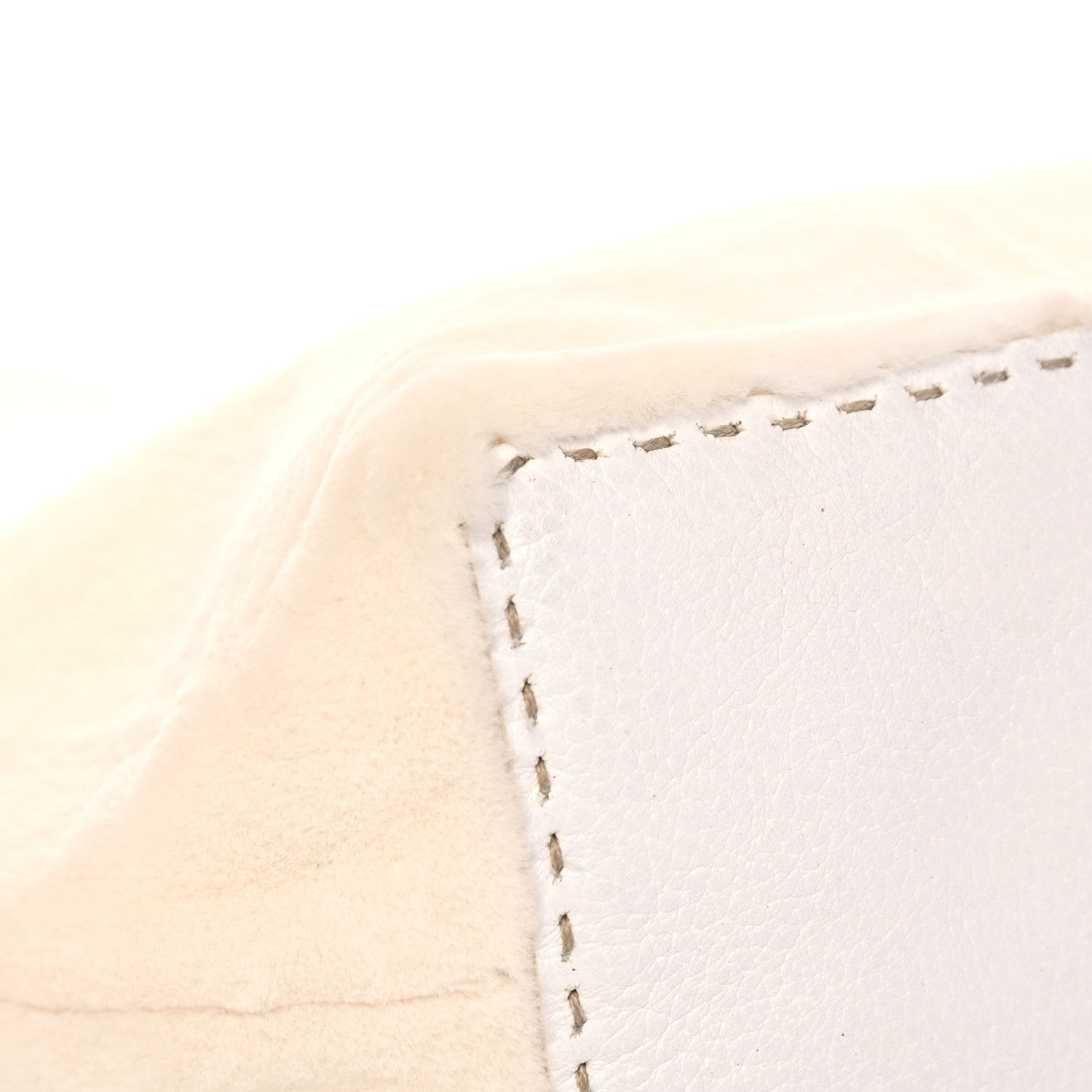 Fendi Sheared Mink Selleria Medium Tote White 7 of 10