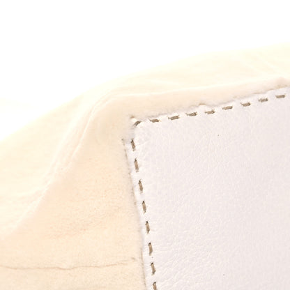 Fendi Sheared Mink Selleria Medium Tote White 7 of 10