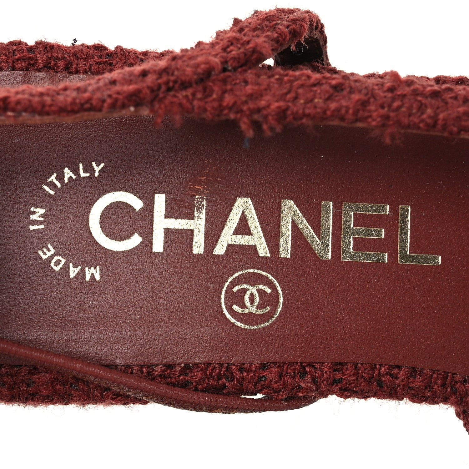 Chanel Wool Tweed Patent Cap Toe Slingback Flats 37 Brown Black 8 of 12