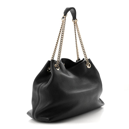 Gucci Pebbled Calfskin Medium Soho Chain Shoulder Bag Black 3 of 13