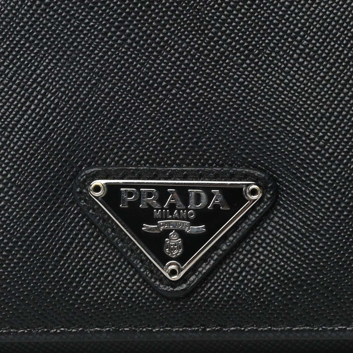 Saffiano Triangle Continental Flap Wallet Black