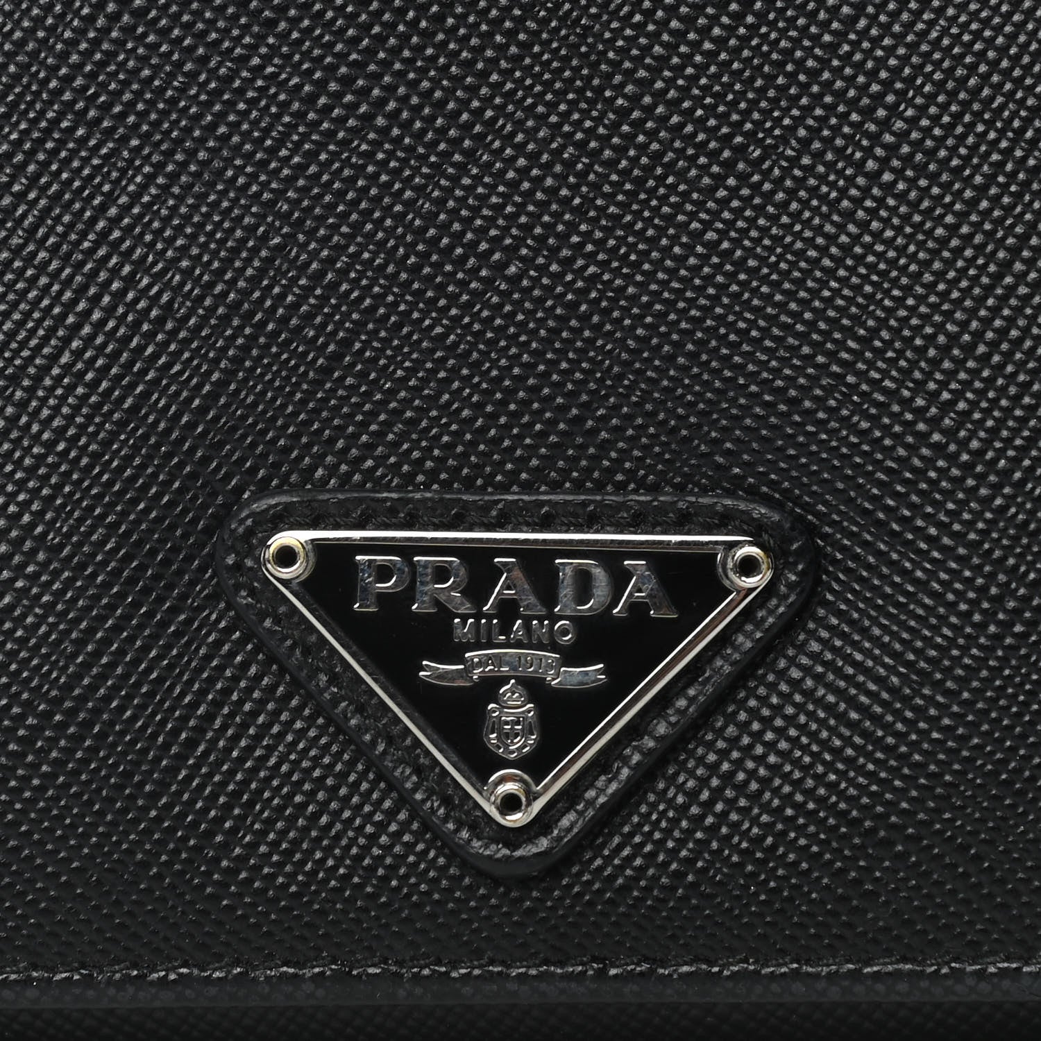 Prada Saffiano Triangle Continental Flap Wallet Black 7 of 13