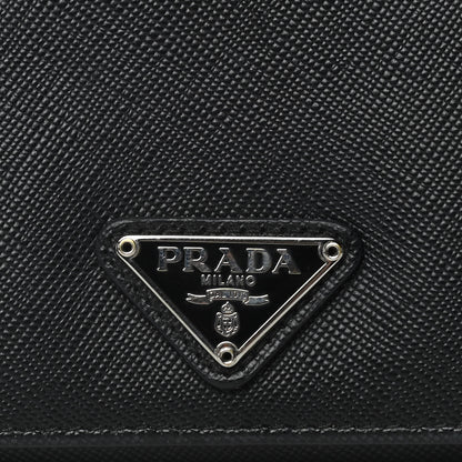 Prada Saffiano Triangle Continental Flap Wallet Black 7 of 13