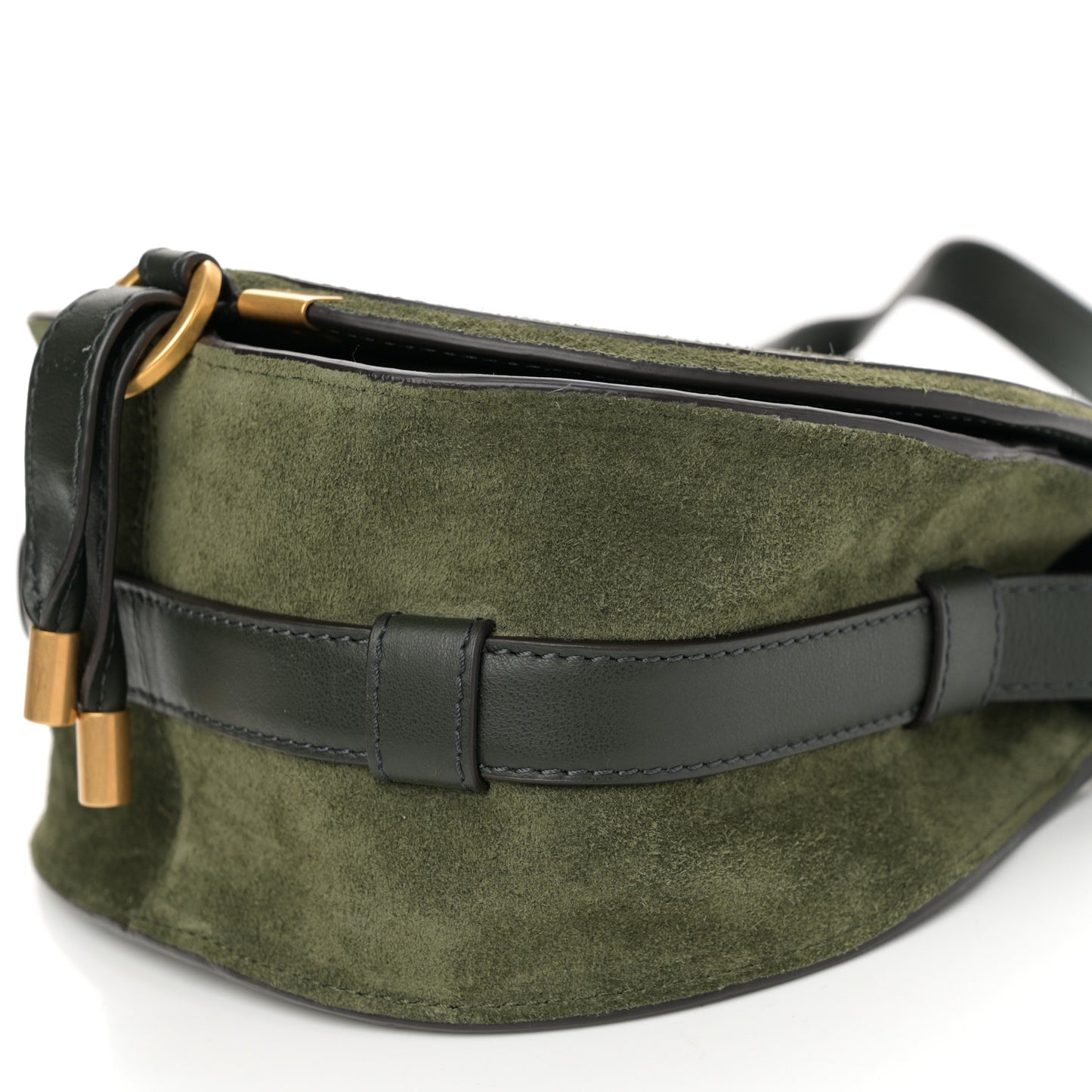Suede Small Marcie Saddle Bag Night Forest
