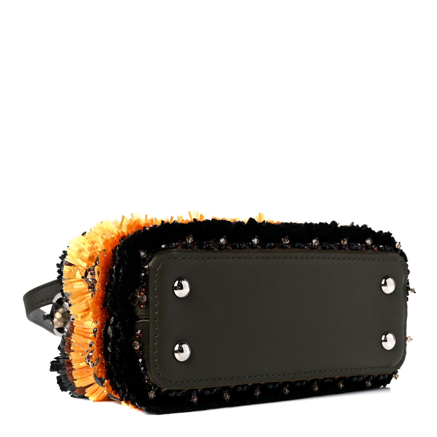 Calfskin Python Crystal Raffia Capucines Mini Masai Multicolor