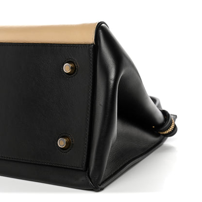Celine Smooth Calfskin Medium Bi-Color Edge Shoulder Bag Black Beige 9 of 11