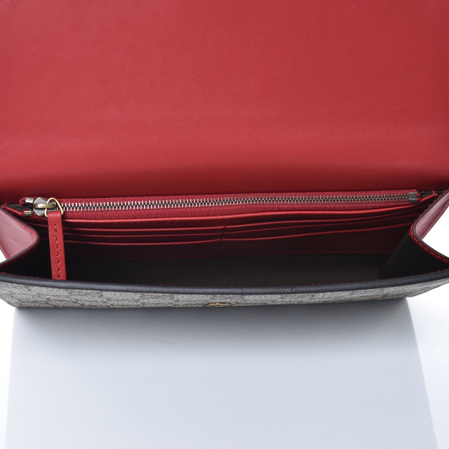 Gucci GG Supreme Monogram Mini Peony Pearly Clutch Red 5 of 6