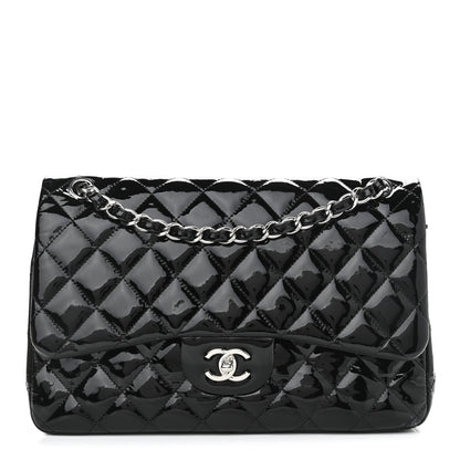Chanel Patent Quilted Jumbo Double Flap Black 1 of 13