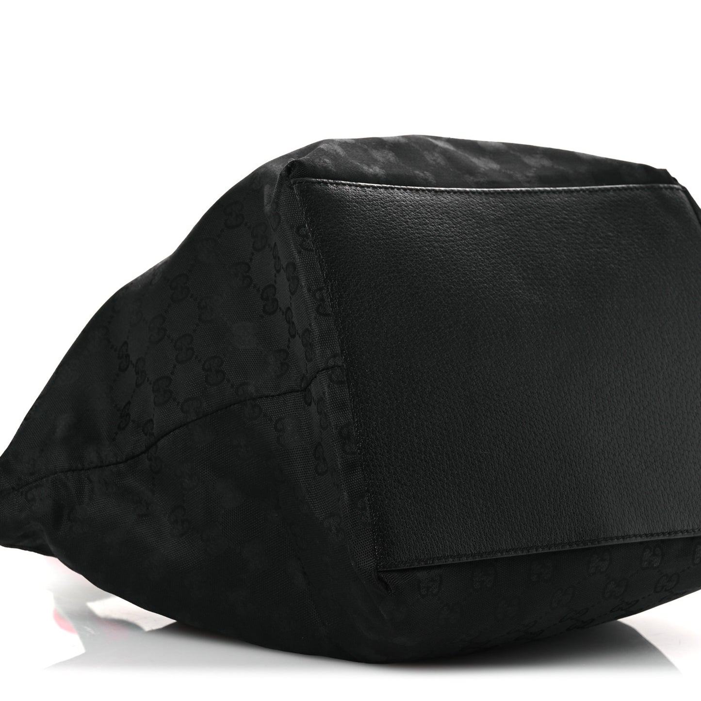GG Monogram Medium Web Handle Bucket Tote Black