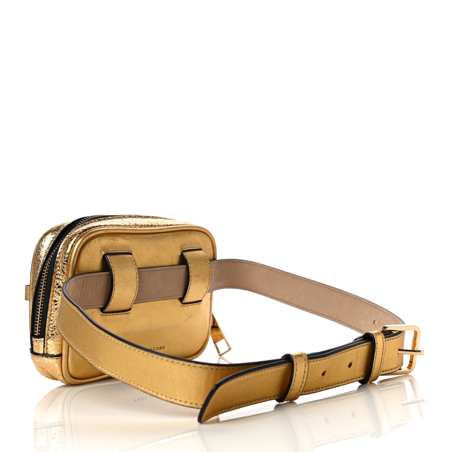 Metallic Calfskin Belt Bag Gold
