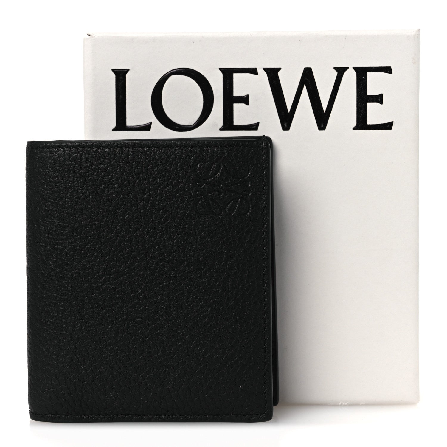 Loewe Grained Calfskin Vertical Bi-fold Wallet Black 8 of 8
