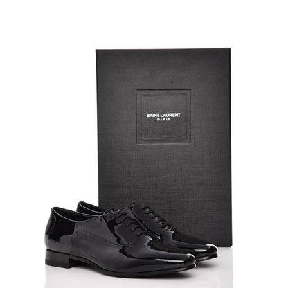 Saint Laurent Calfskin Patent LuLu 20 Lace Up Oxfords 35 Black 8 of 8
