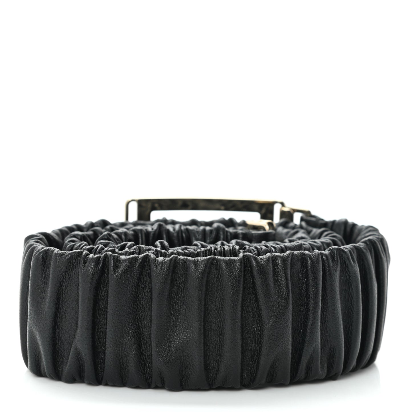 Lambskin Ruched CC Belt 75 30 Black