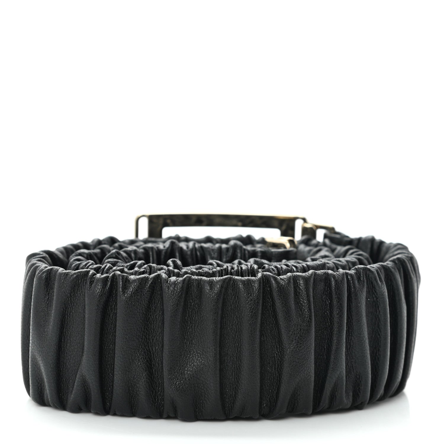 Chanel Lambskin Ruched CC Belt 75 30 Black 2 of 4
